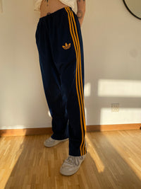 Adidas L blau/orange Logo-Jogginghose