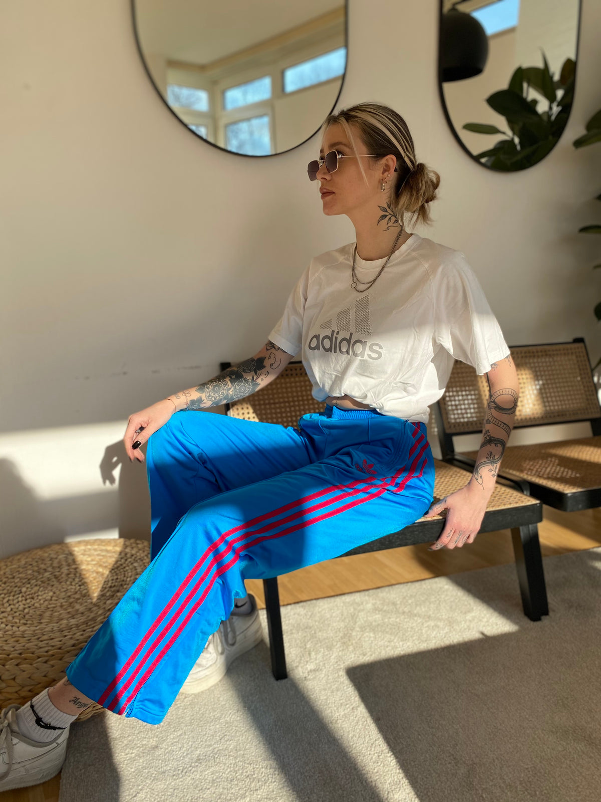Pantalon jogging bleu électrique Adidas L