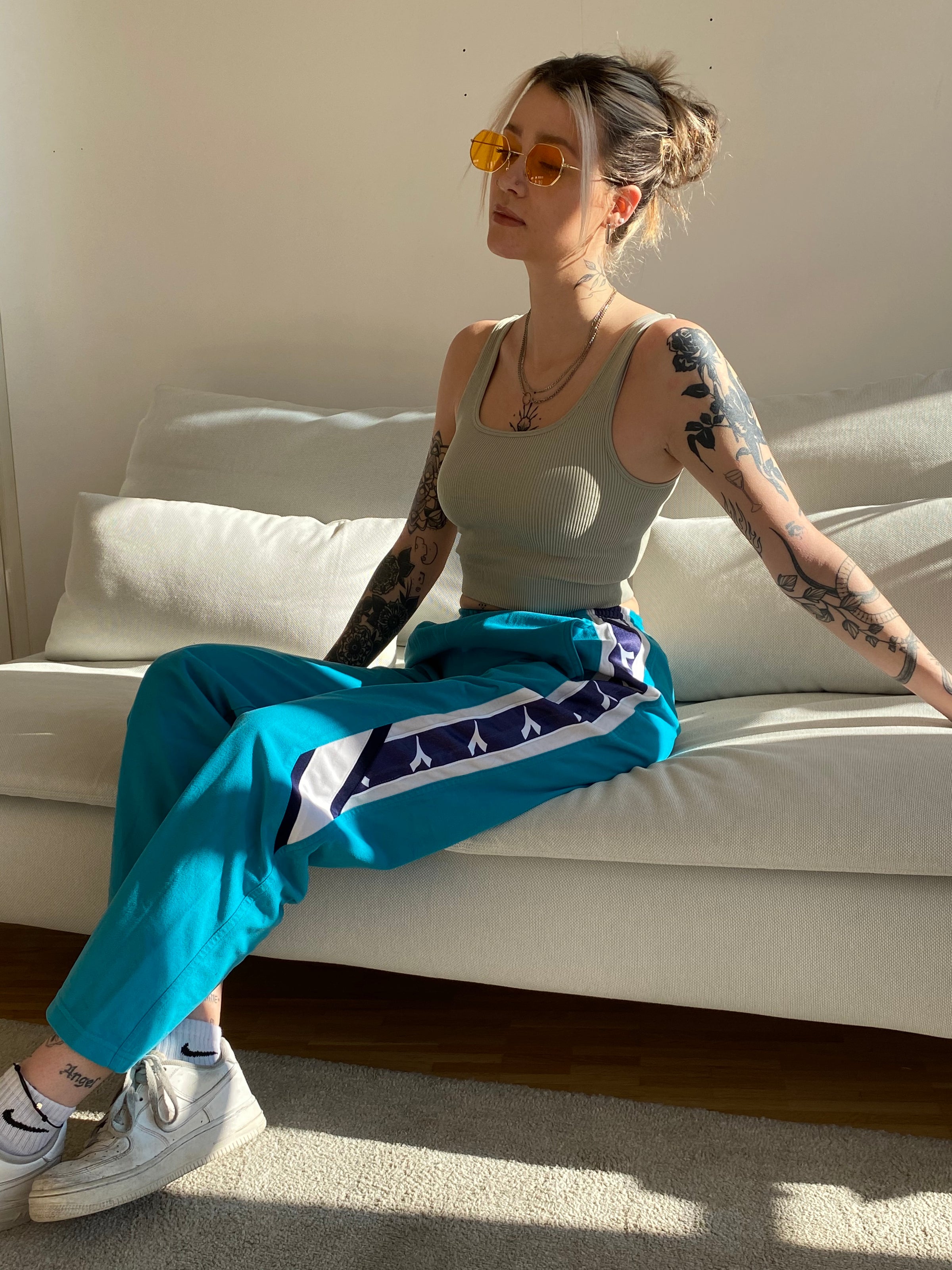 Diadora türkisfarbene Jogginghose M/L