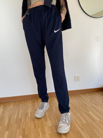 Pantalon jogging bleu foncé logo blanc Nike L