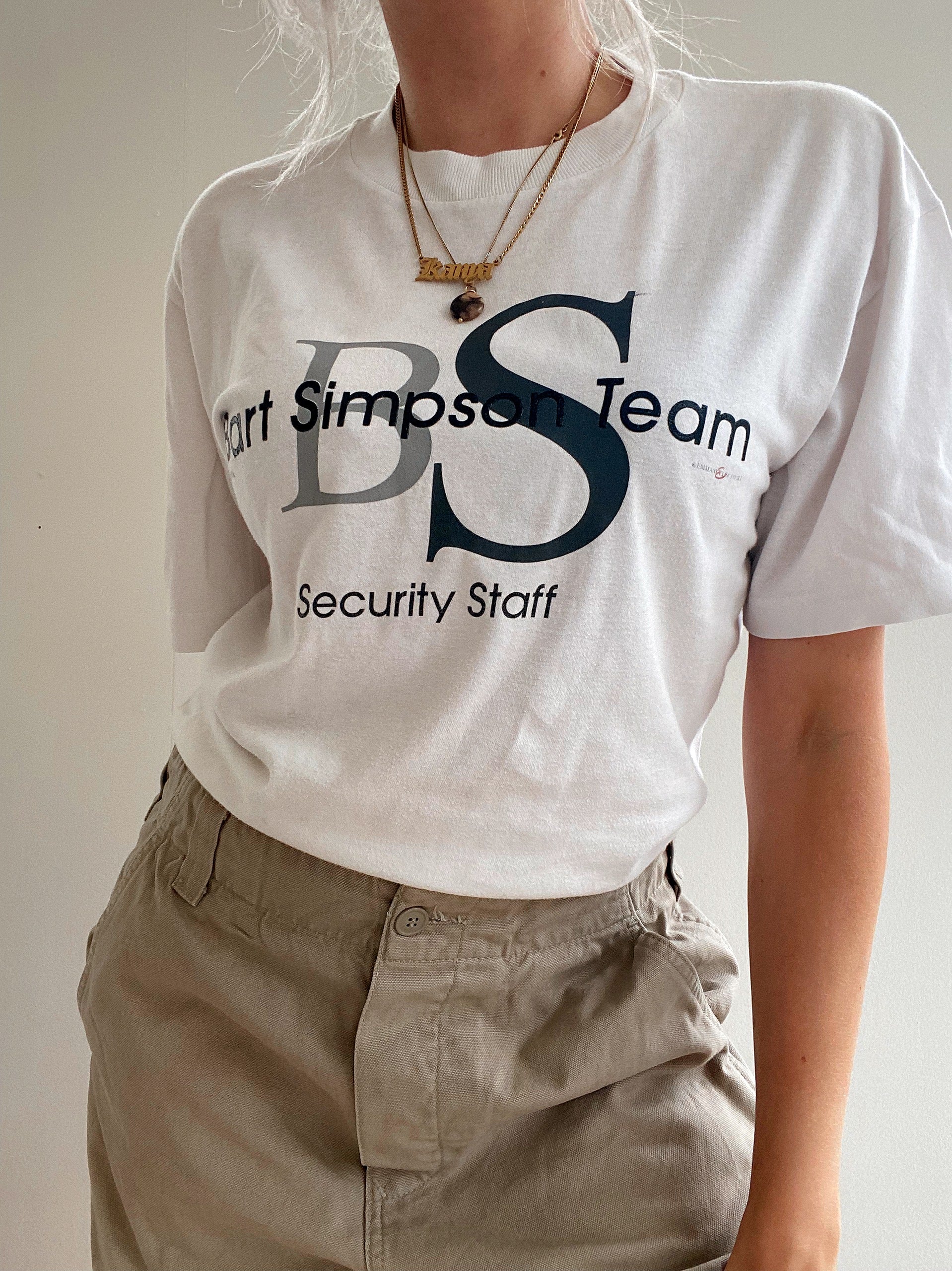 T-shirt vintage USA blanc Bart Simpsons S