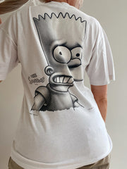 Bart Simpsons Vintage USA weißes T-Shirt S