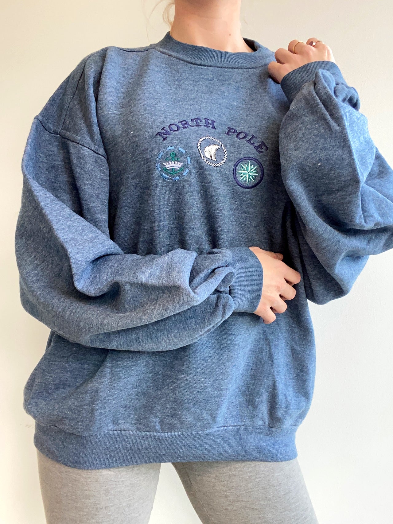 Vintage-Pullover in Blau von North Pole L