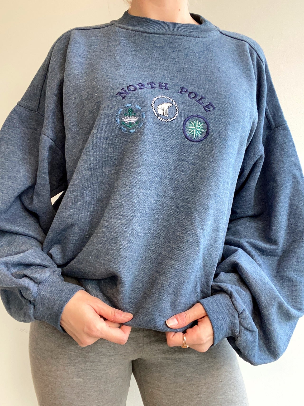 Vintage-Pullover in Blau von North Pole L