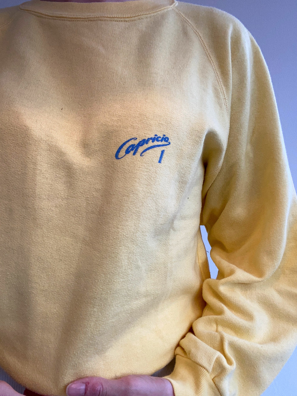 Vintage hellgelber Pullover Capricio S