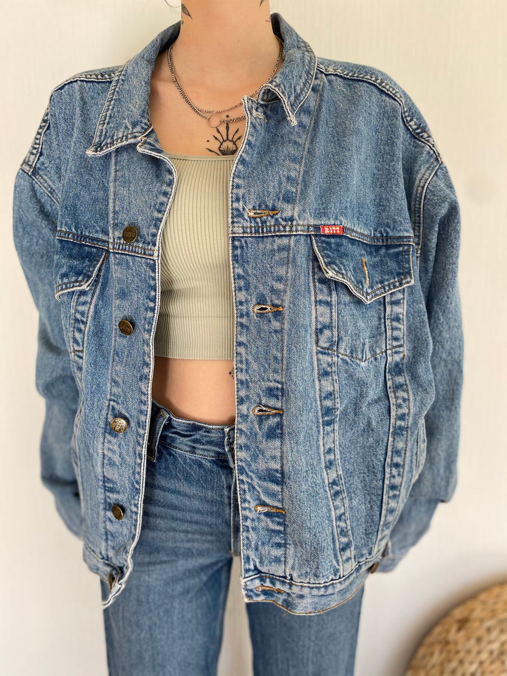 Vintage Light Blue Denim Jacket XL