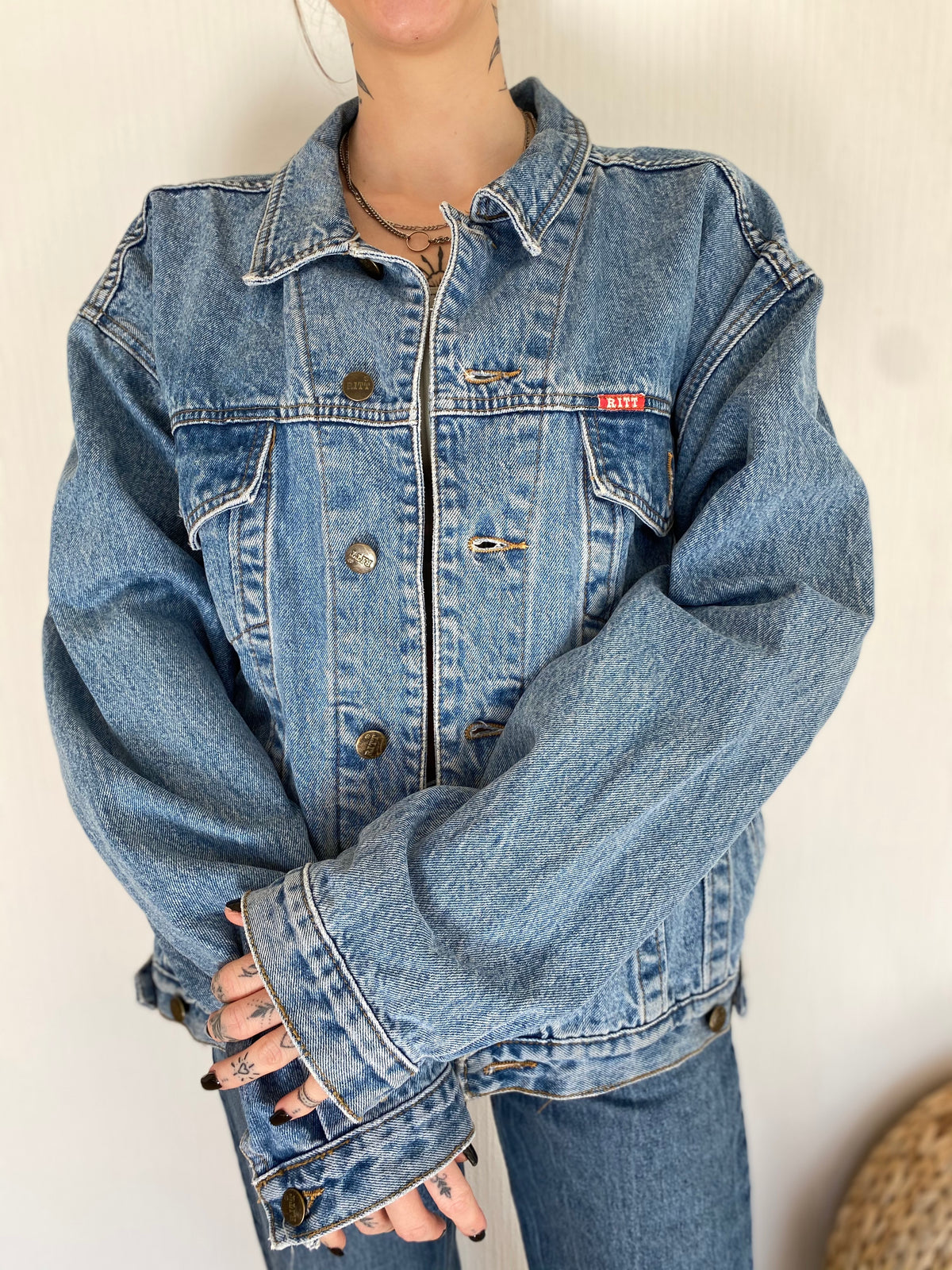 Vintage Light Blue Denim Jacket XL