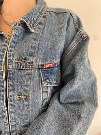 Vintage hellblaue Jeansjacke XL 