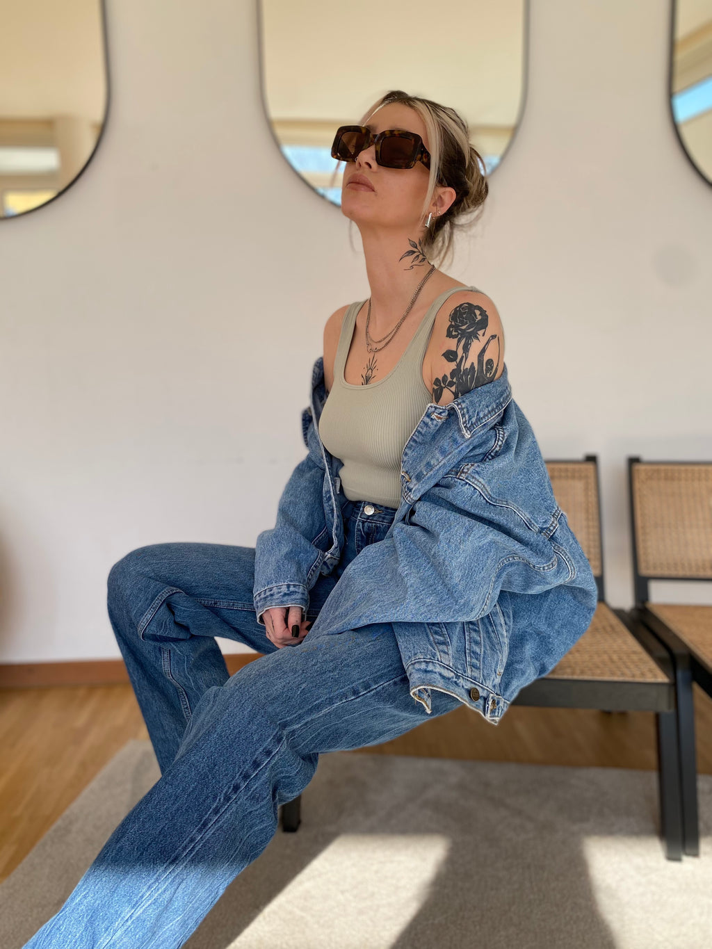 Vintage Light Blue Denim Jacket XL