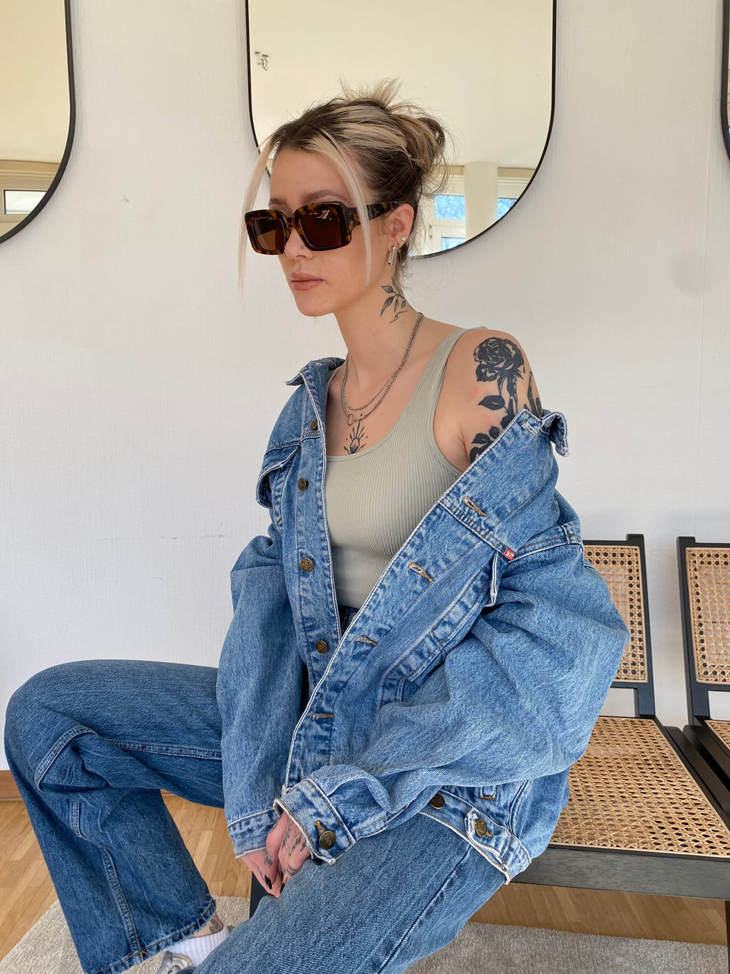 Vintage Light Blue Denim Jacket XL