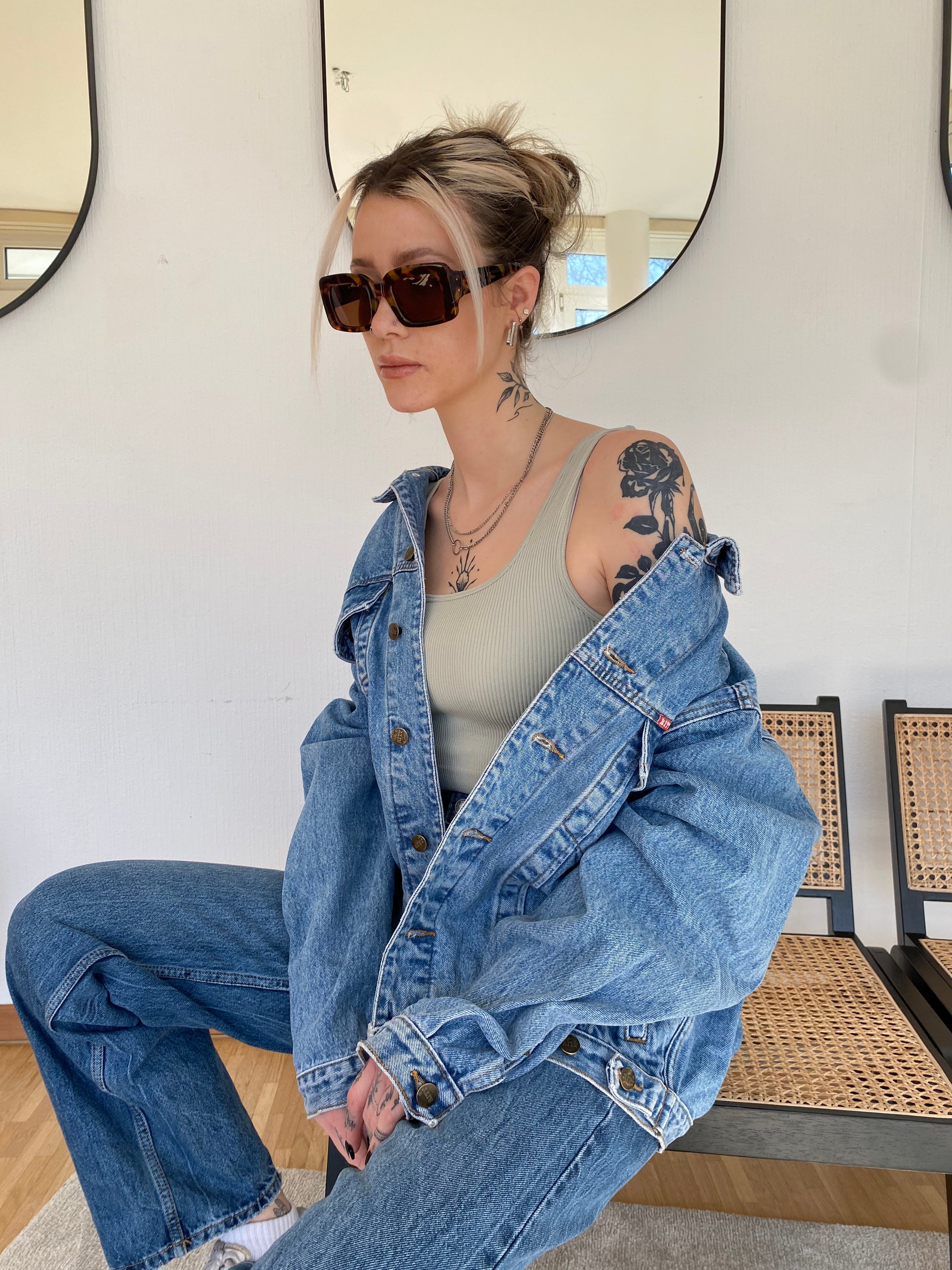 Vintage Light Blue Denim Jacket XL
