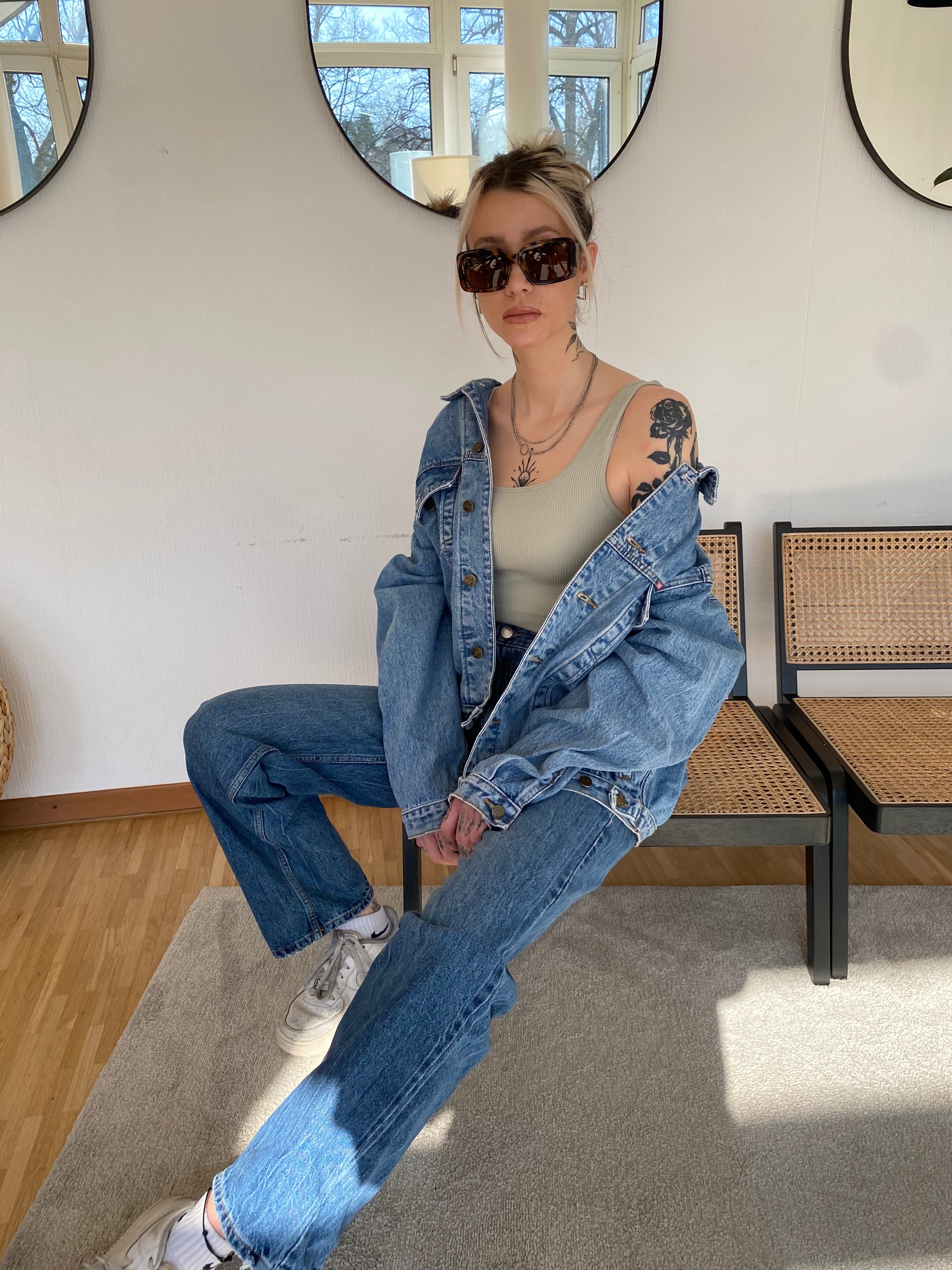 Vintage Light Blue Denim Jacket XL