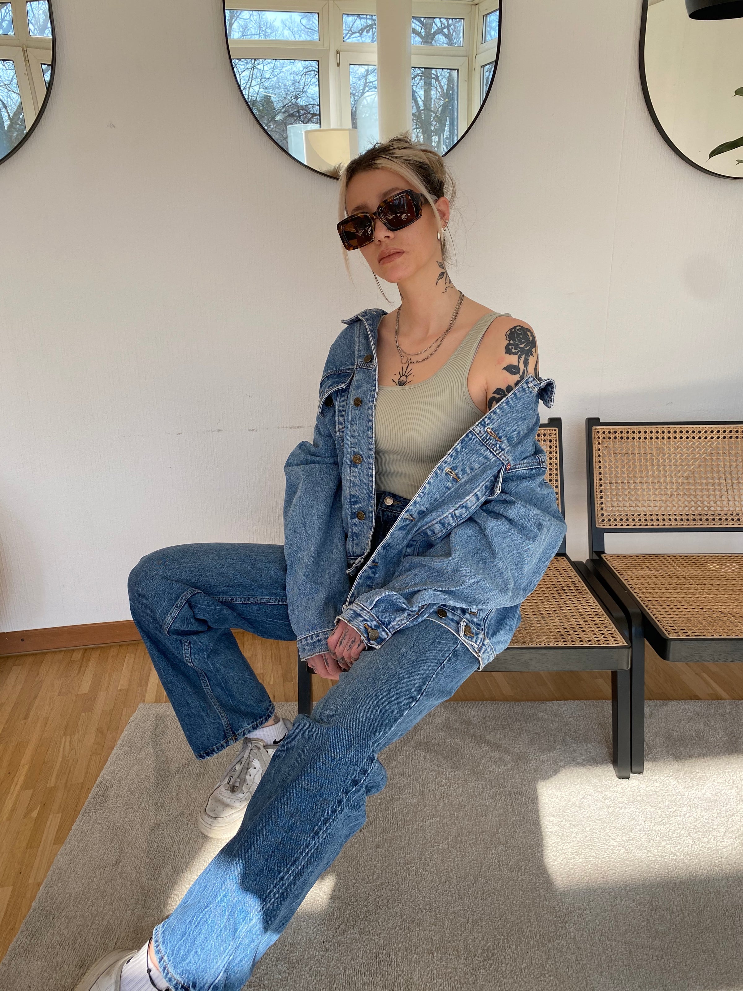 Vintage Light Blue Denim Jacket XL