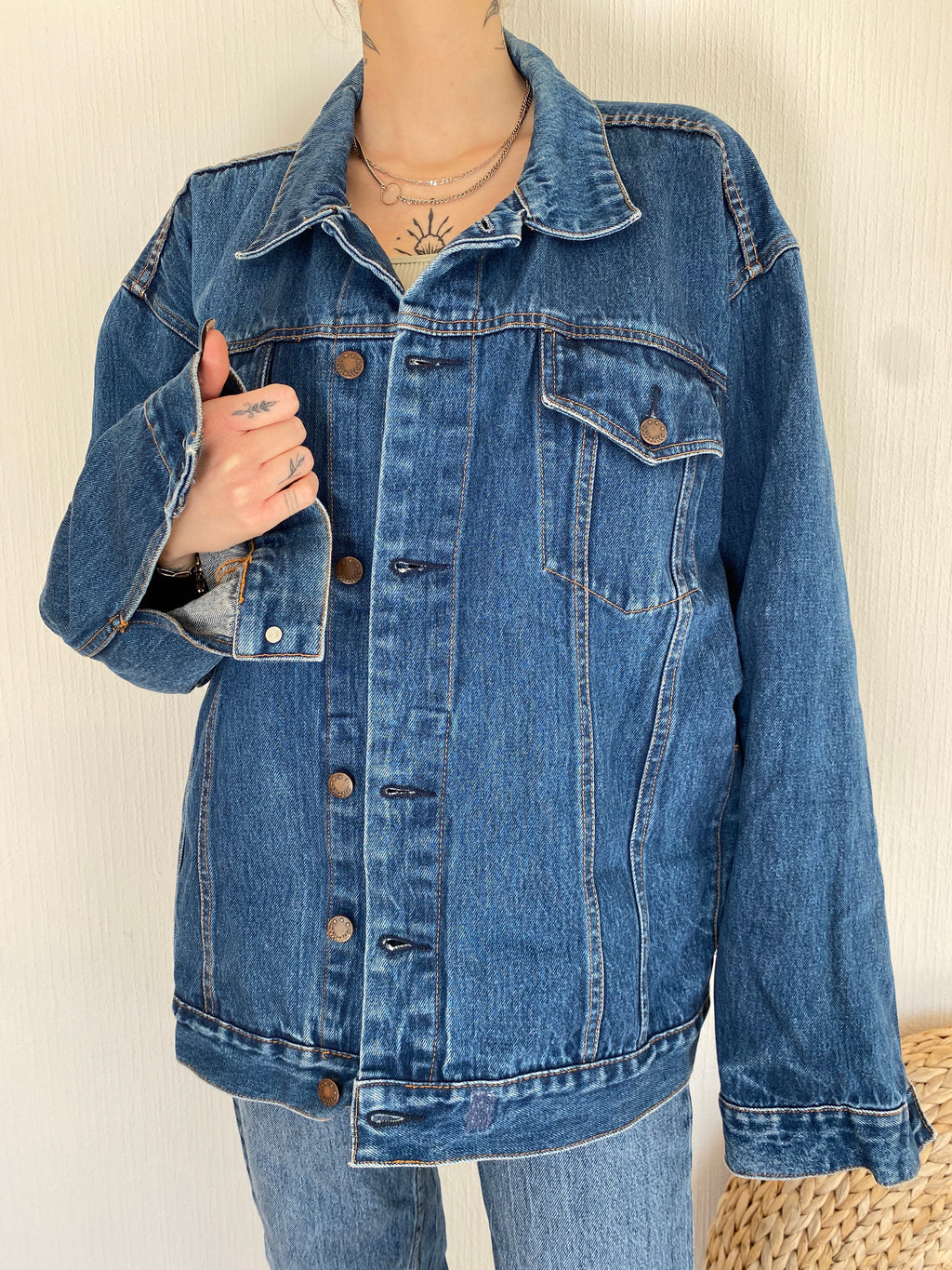 E. Veste en jeans Vintage bleue XL