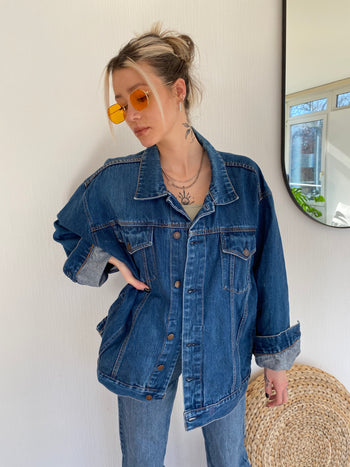 Vintage blue jeans jacket XL