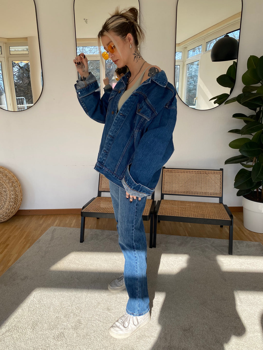 E. Veste en jeans Vintage bleue XL