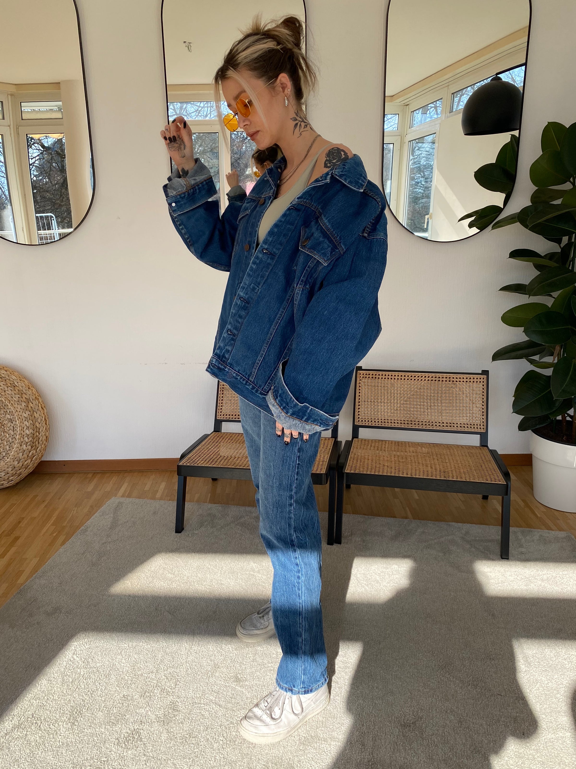 E. Veste en jeans Vintage bleue XL