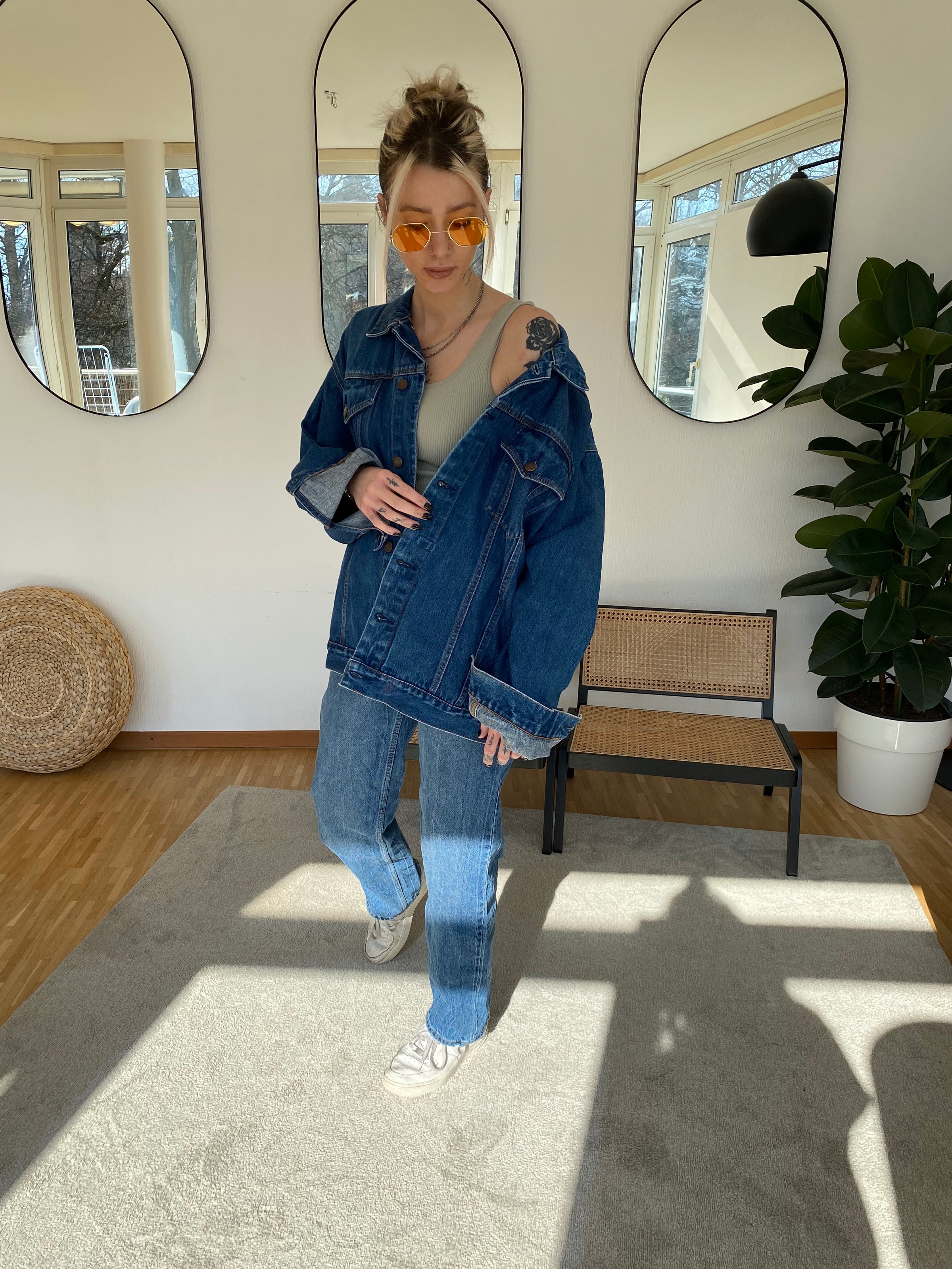 E. Veste en jeans Vintage bleue XL
