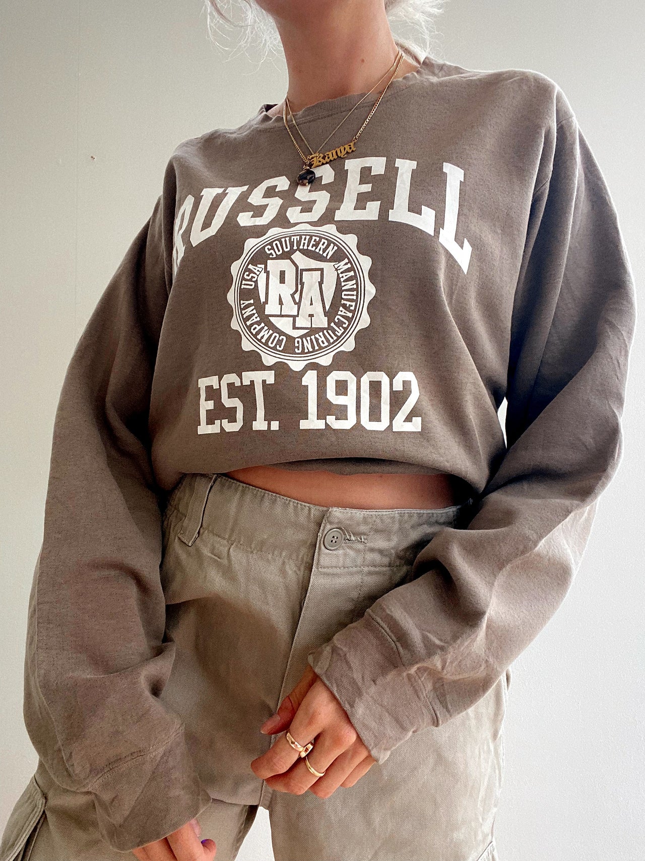 Pull USA vintage beige Russel XL