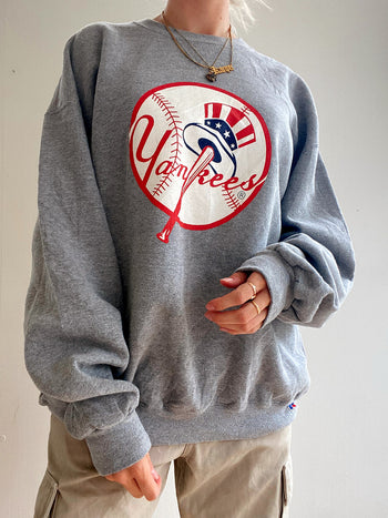 USA Vintage grauer Yankees Russell XL Pullover