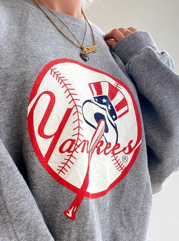 USA Vintage grauer Yankees Russell XL Pullover