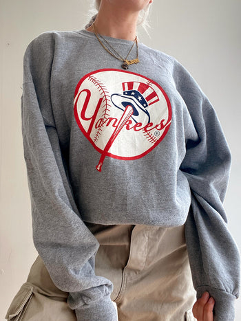 USA Vintage grauer Yankees Russell XL Pullover