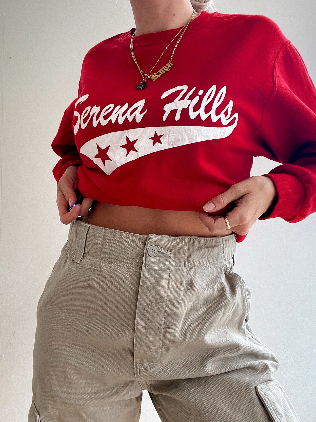 Pull USA vintage rouge Serena Hills S