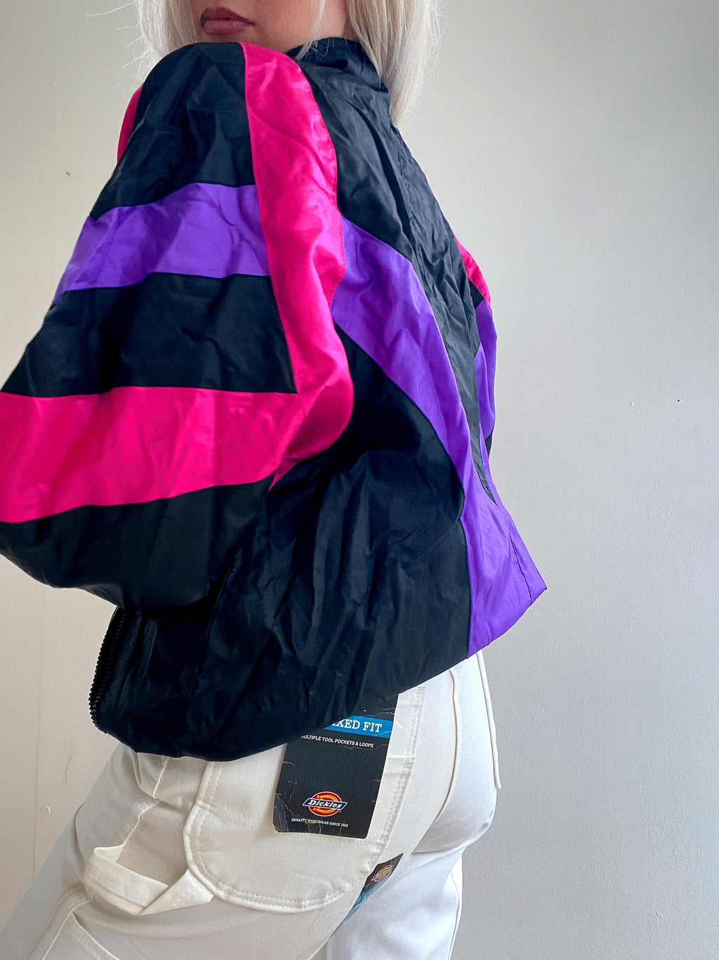 Veste de jogging vintage noire et violette L