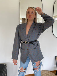Oversized gray/blue blazer jacket L