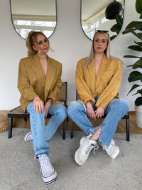 Oversized beige blazer jacket L