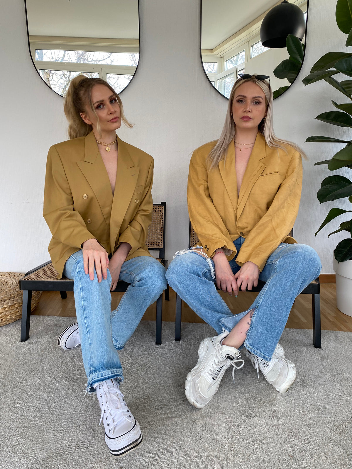 Oversized beige blazer jacket L