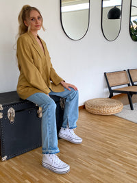 Oversized beige blazer jacket L