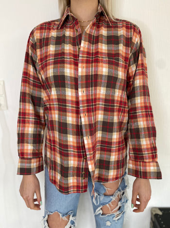 Vintage Red/Gray Check Shirt M/L