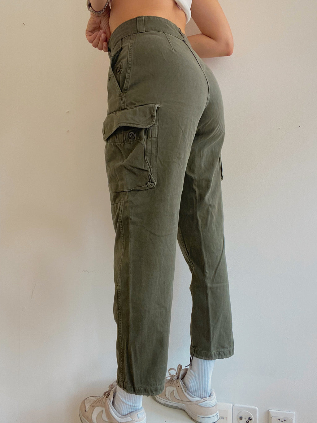 Khakifarbene Cargohose 36