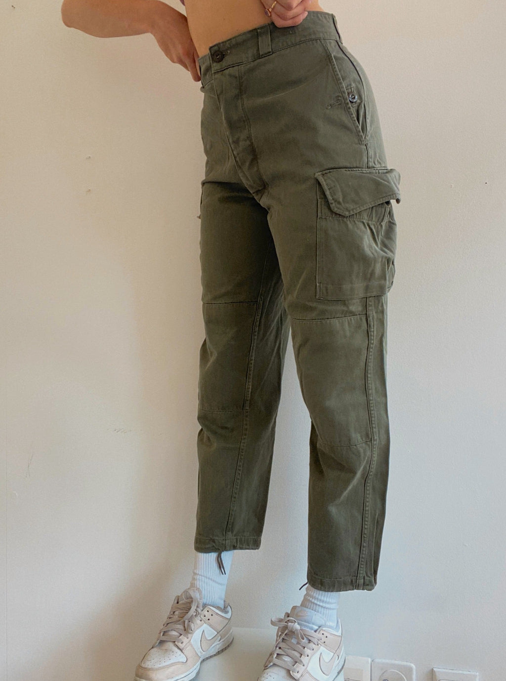 Khakifarbene Cargohose 36