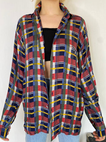 Vintage Red/Blue/Green Check Shirt M