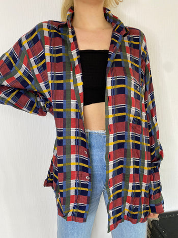 Vintage Red/Blue/Green Check Shirt M