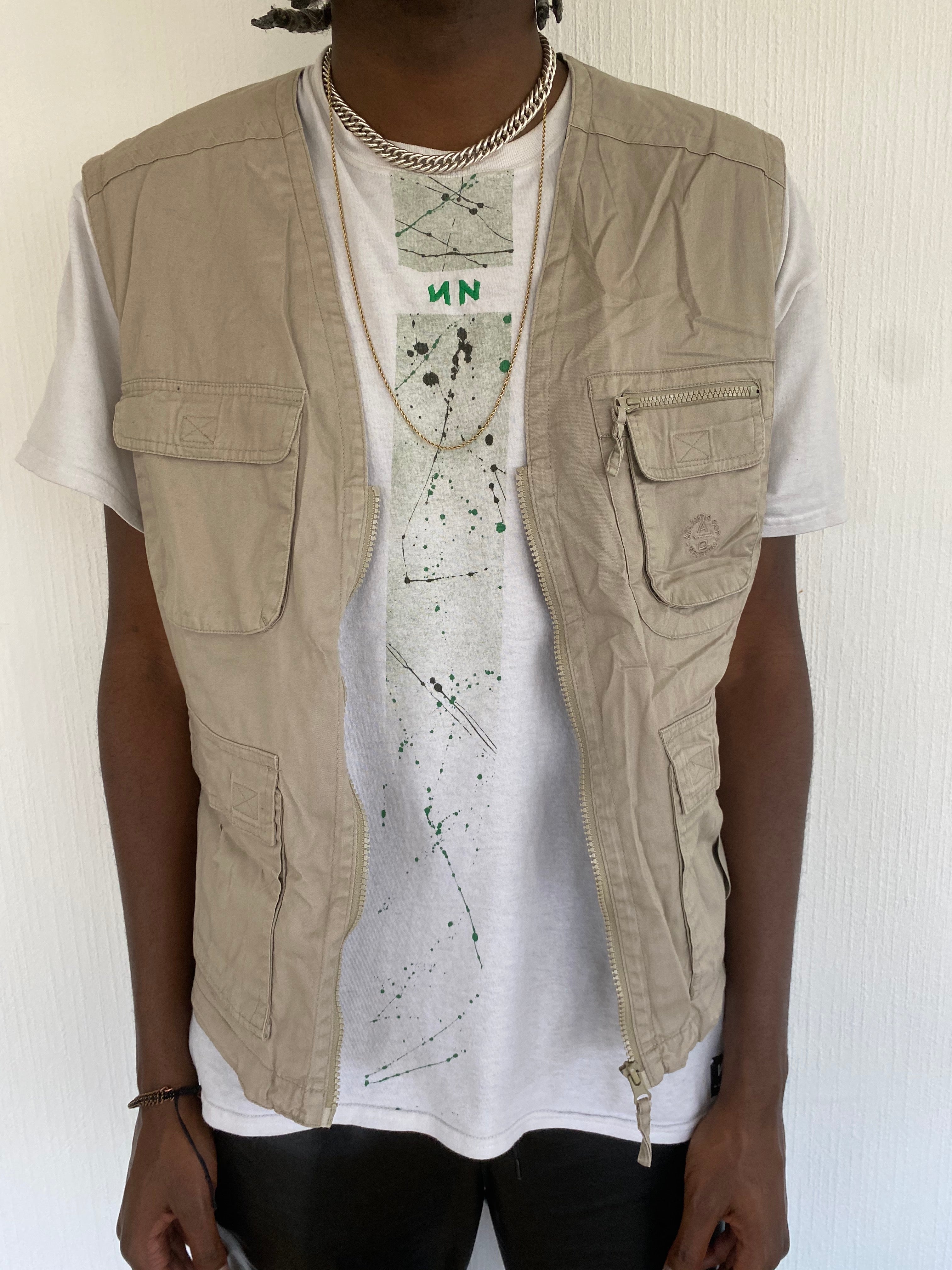 E. Gilet à poche beige XL