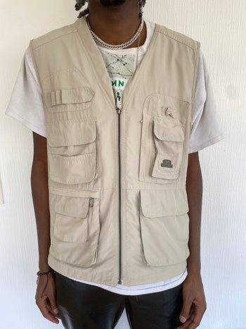 Gilet à poches beige M