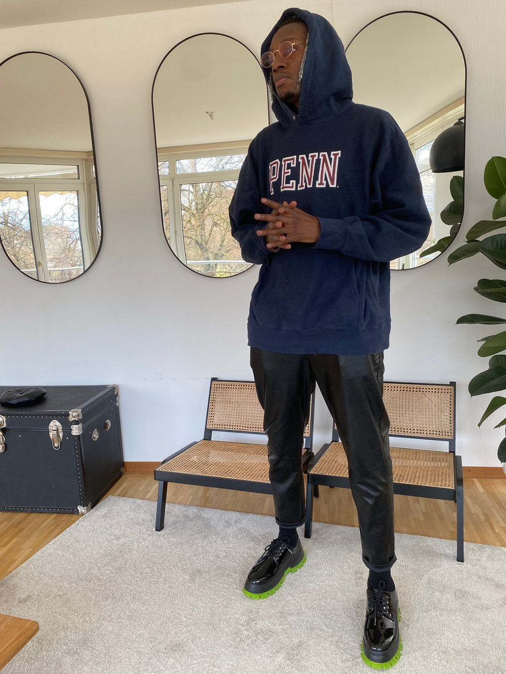 Champion „Penn“ XXL blauer Kapuzenpullover