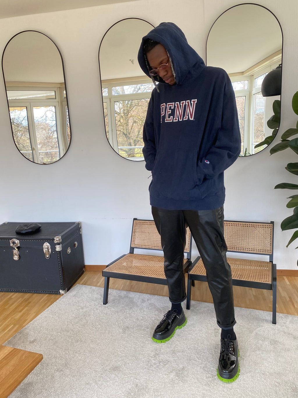 Champion „Penn“ XXL blauer Kapuzenpullover