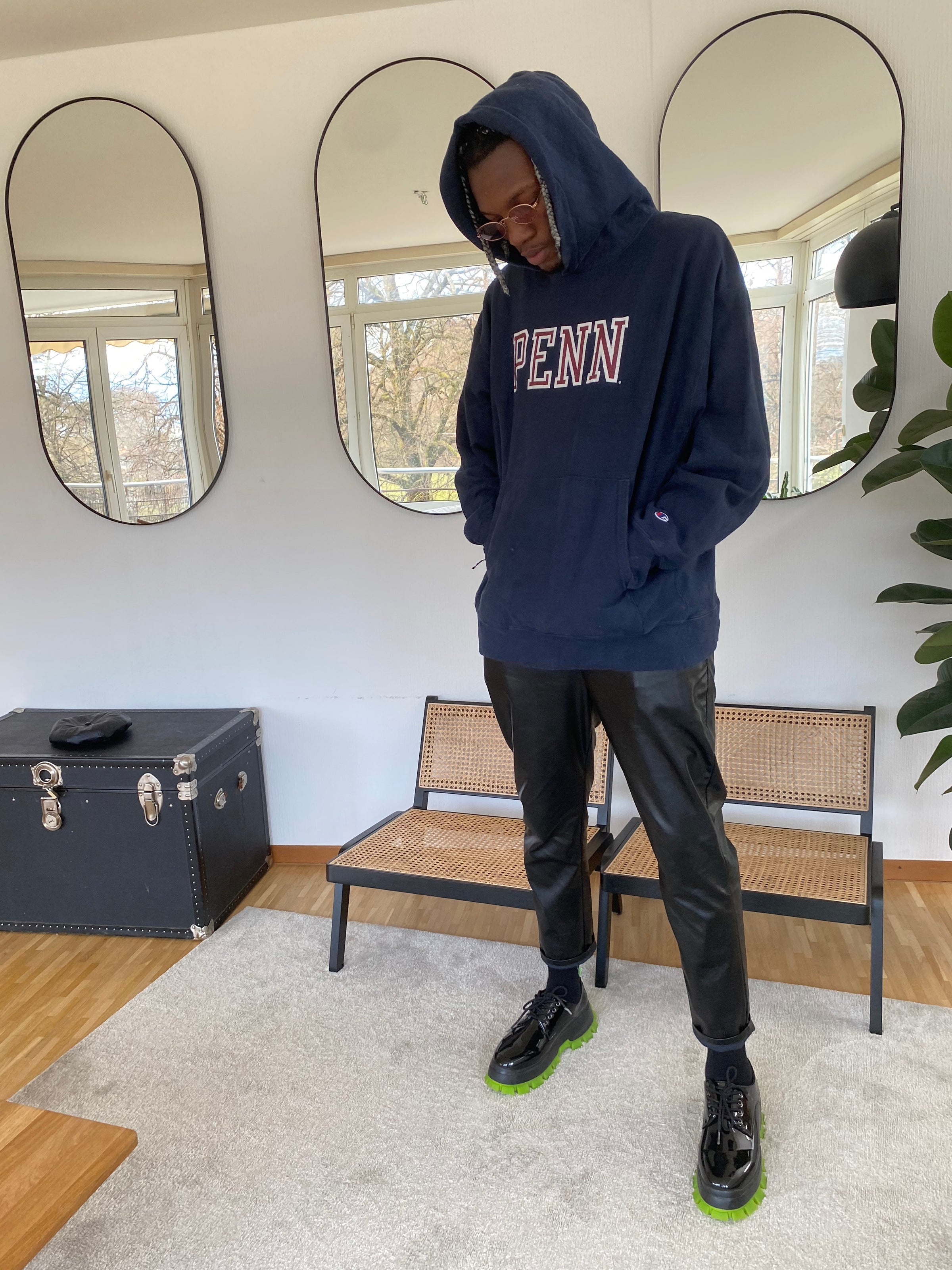 Champion „Penn“ XXL blauer Kapuzenpullover