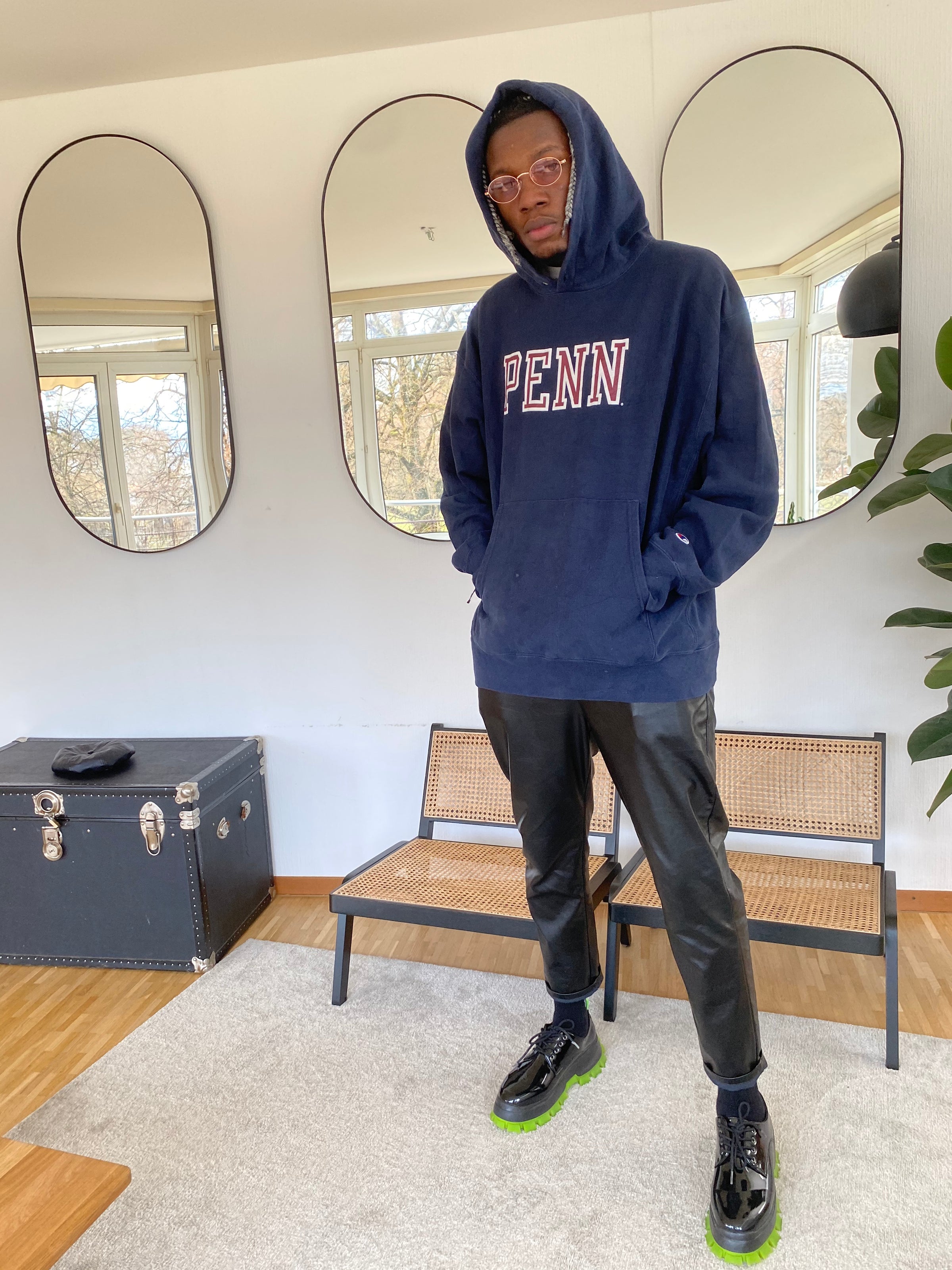 Champion „Penn“ XXL blauer Kapuzenpullover