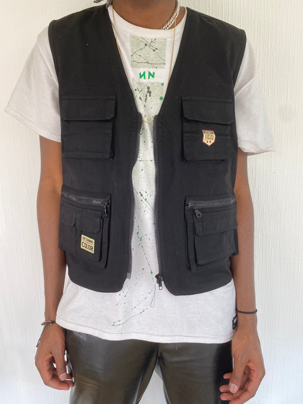 Black pocket waistcoat M