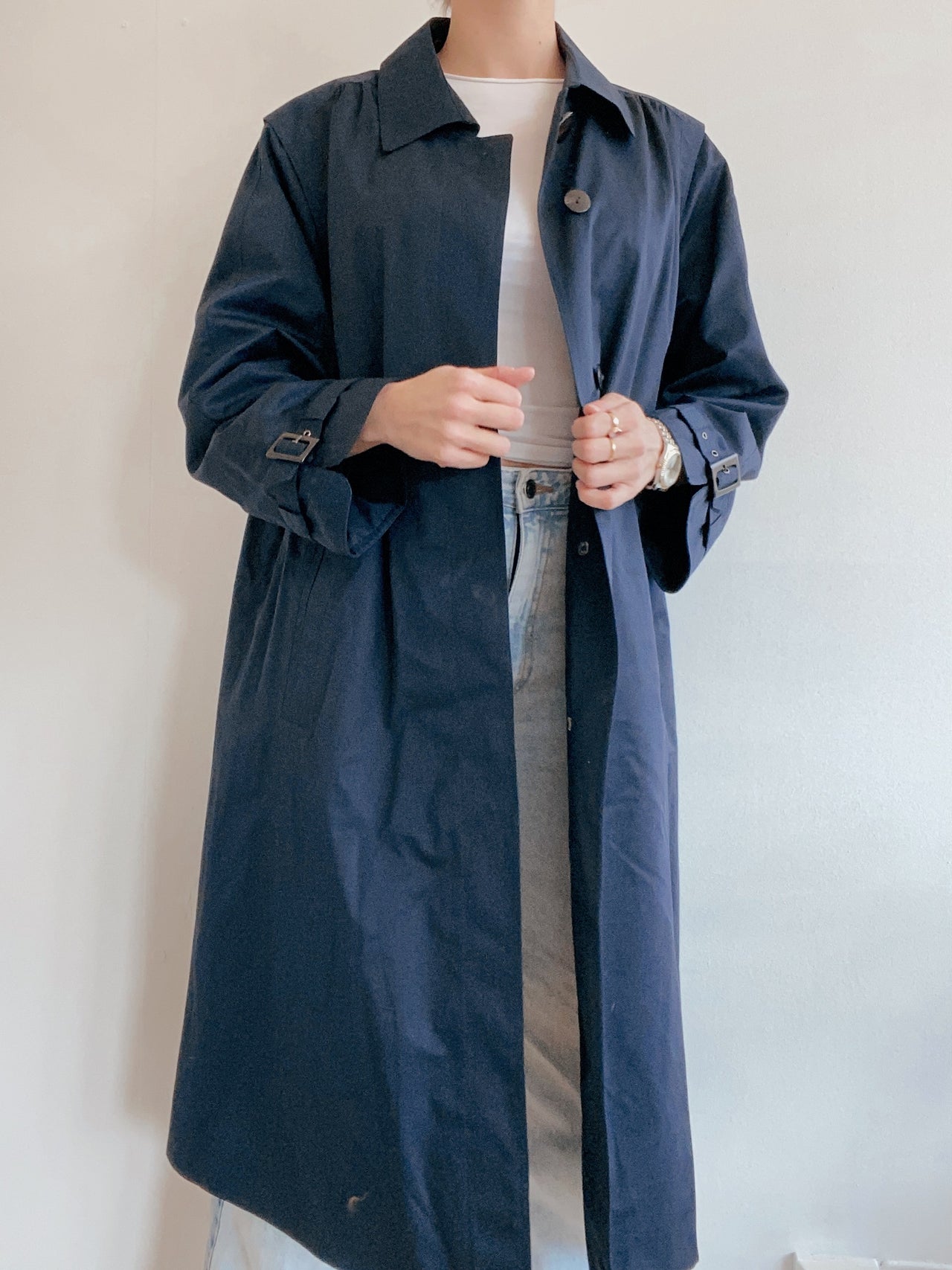 Trench bleu marine M/L