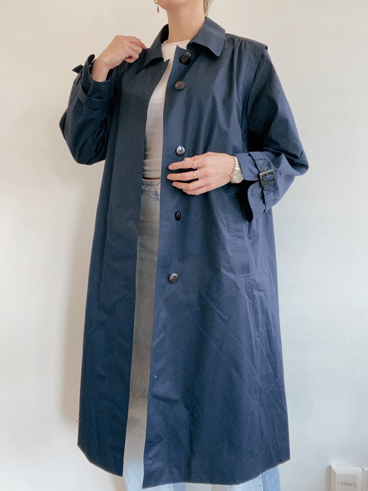 Trench bleu marine M/L