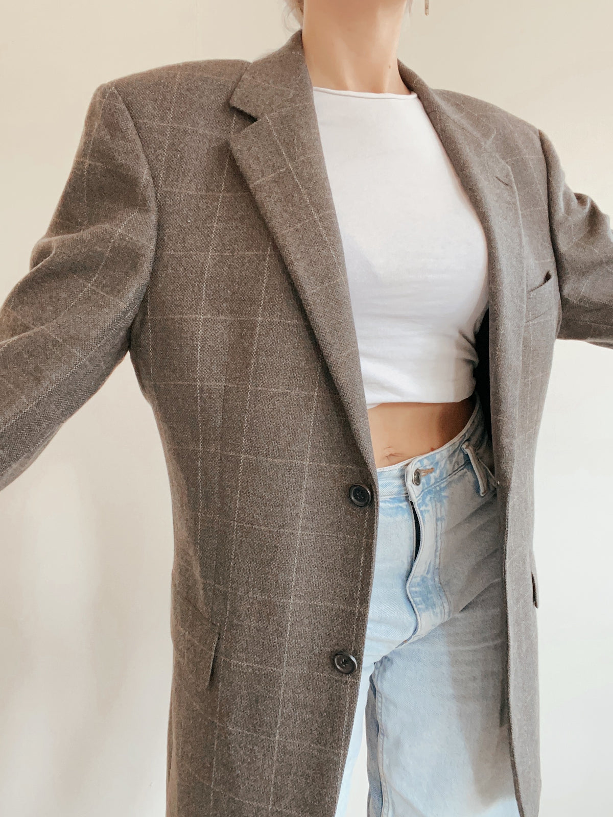Veste Blazer grise Hugo Boss à carreaux XL