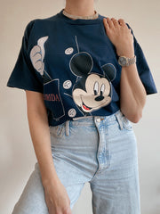 Dunkelblaues Mickey-Mouse-T-Shirt L