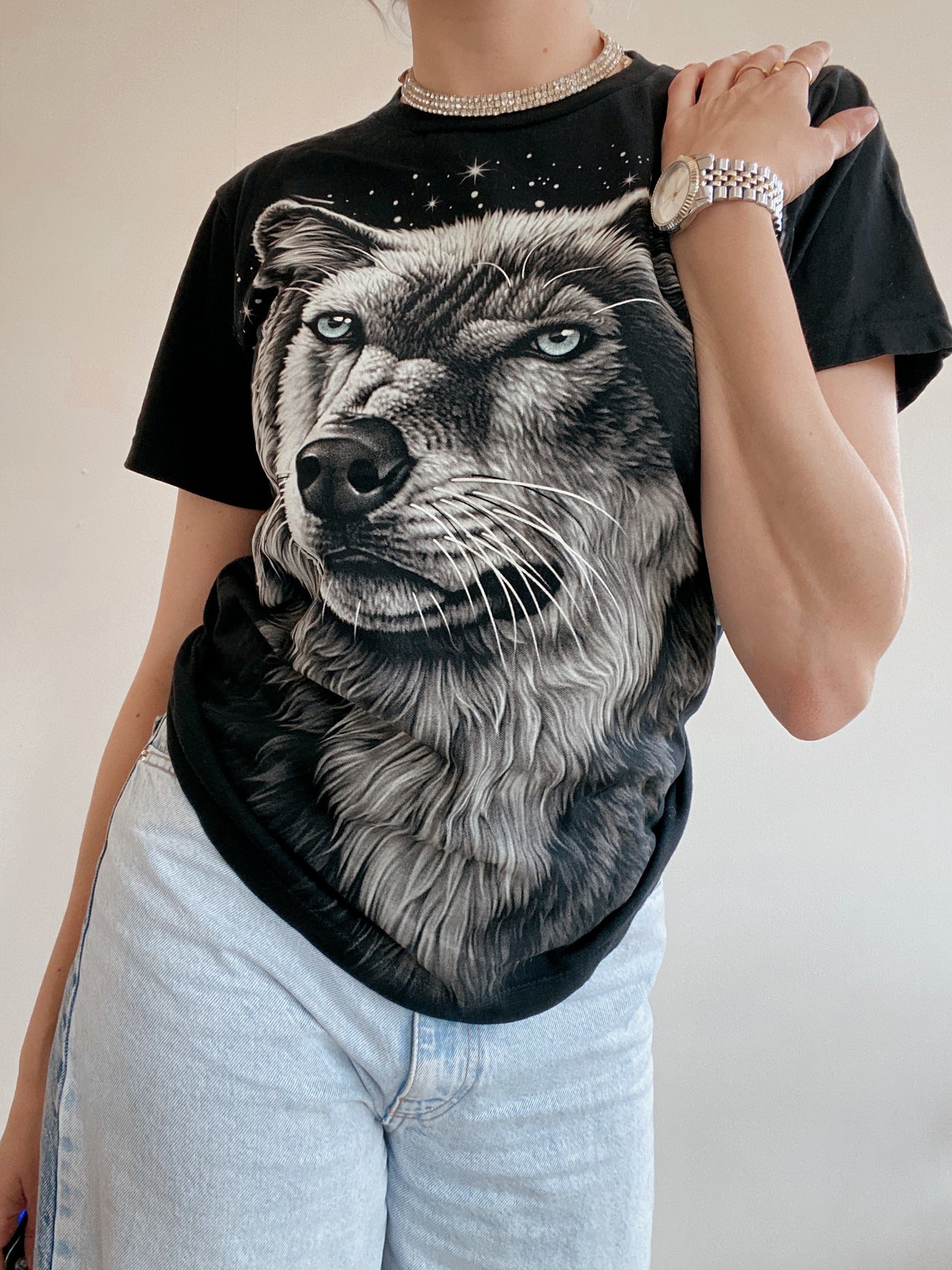 T-shirt noir Loup S