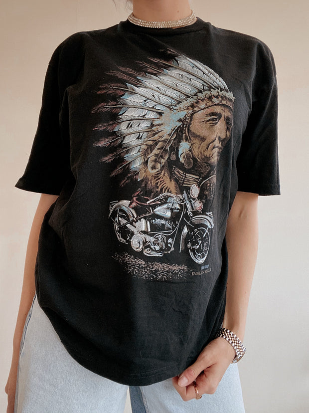 Schwarzes Indianer-T-Shirt XL